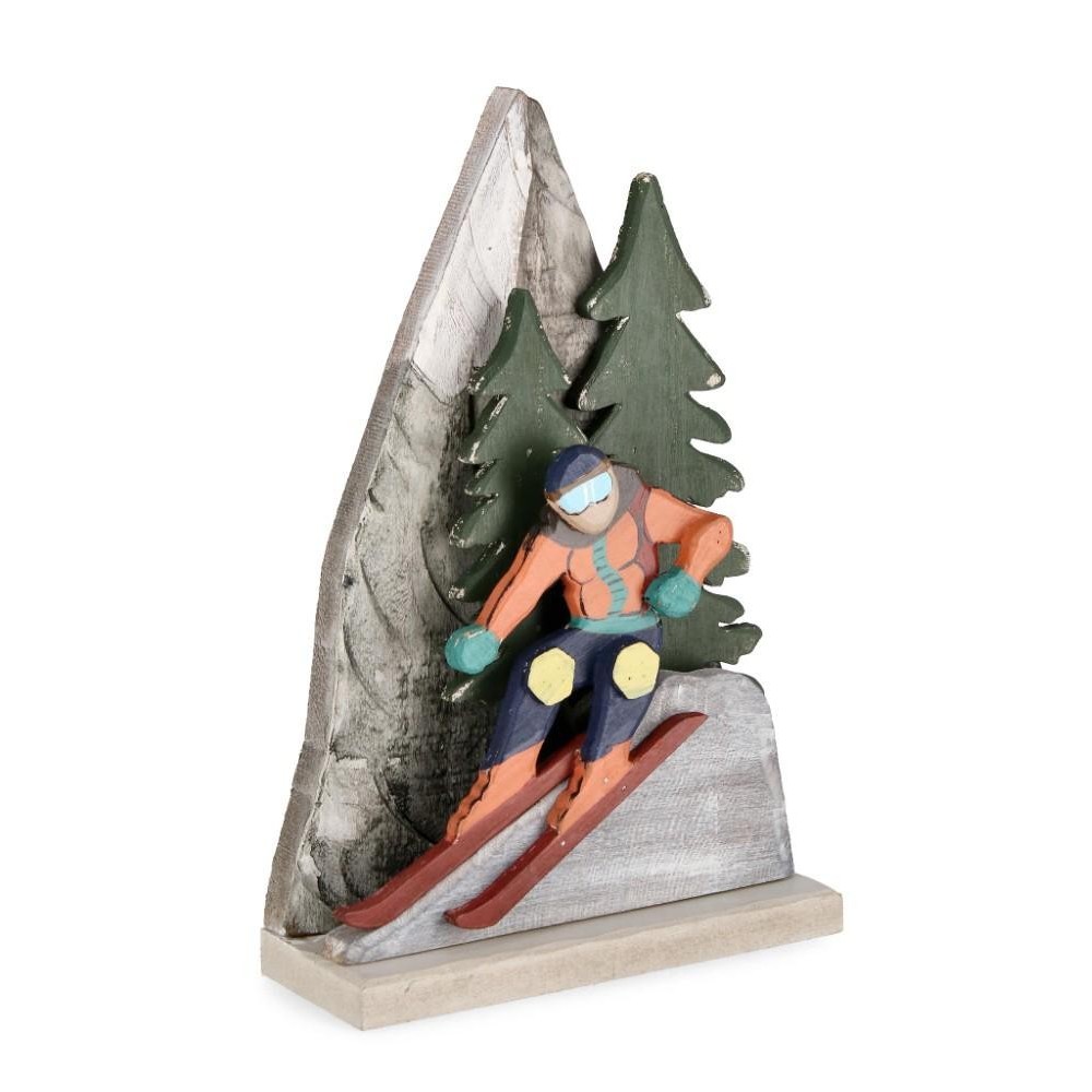 DECORAZIONE ALPBACH SCIATORE PINO H.29